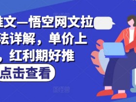 小说推文—悟空网文拉新玩法详解，单价上涨，红利期好推