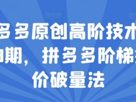 拼多多原创高阶技术第38期，拼多多阶梯提价破量法