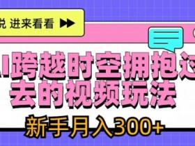 AI跨越时空拥抱过去的视频玩法，新手月入3000+【揭秘】