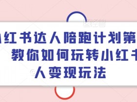 小红书达人陪跑计划第四期，教你如何玩转小红书达人变现玩法