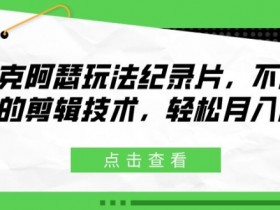 麦克阿瑟玩法纪录片，不需高超的剪辑技术，轻松月入2w+【揭秘】