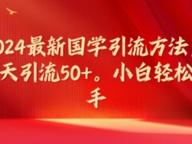 2024最新国学引流方法，每天引流50+，小白轻松上手【揭秘】