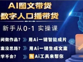 Ai图文带货+数字人口播带货，从0~1实操体系课