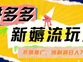 拼多多最新薅流玩法，无需开车推广，纯靠自然流吃饭-单纯赚50+利润，日入700+【揭秘】