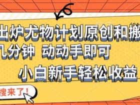 最新出炉尤物计划原创和搬运方法，简单易操作，动动手，小白新手轻松日入1000+【揭秘】
