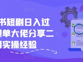 小红书短剧日入过千，爆单大佬分享二创实操经验