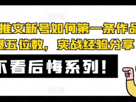 AI小说推文新号如何第一条作品直接爆五位数，实战经验分享