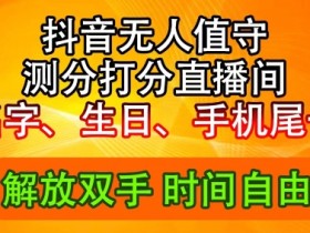 2024年抖音撸音浪新玩法：生日尾号打分测分无人直播，每日轻松赚2500+【揭秘】