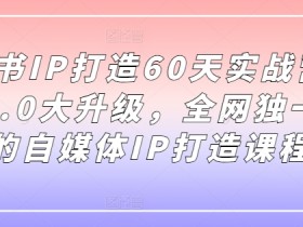 小红书IP打造60天实战营11期，5.0大升级，全网独一无二的自媒体IP打造课程