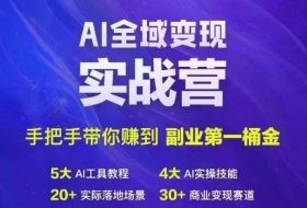 Ai全域变现实战营，手把手带你赚到副业第1桶金