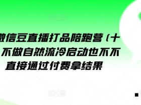 视频号微信豆直播打品陪跑营(十三期)，‮做不‬自‮流然‬冷‮动启‬也不不做私域，‮接直‬通‮付过‬费拿结果