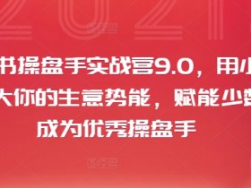 小红书操盘手实战营9.0，用小红书放大你的生意势能，赋能少数人成为优秀操盘手