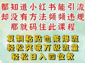 小红书靠复制粘贴一周突破万级流量池干货，以减肥为例，每天稳定引流变现四位数【揭秘】