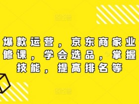 京东爆款运营，京东商家业绩增长必修课（无水印版），学会选品，掌握搜索技能，提高排名等
