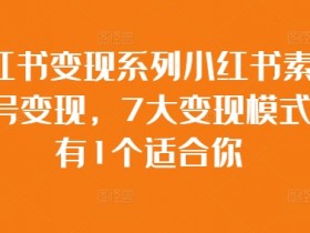 小红书变现系列小红书素人账号变现，7大变现模式总有1个适合你
