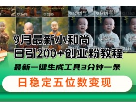 小和尚24年暴力引流方法，单日300+高质量创业粉，高效引流，一键制作【揭秘】