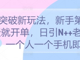 S粉突破新玩法，新手第一天就开单，日引N++老S批，一个人一个手机即可【揭秘】