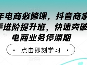 2024年电商必修课，抖音商家直播操盘手进阶提升班，快速突破直播电商业务停滞期