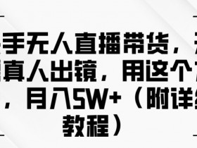 快手无人直播带货，无需真人出镜，用这个方法，月入过万(附详细教程)【揭秘】
