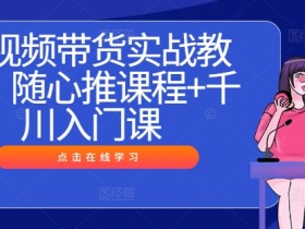 短视频带货实战教程，随心推课程+千川入门课