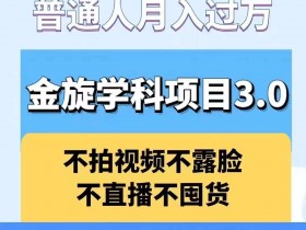 金旋学科资料虚拟项目3.0：不露脸、不直播、不拍视频，不囤货，售卖学科资料，普通人也能月入过万