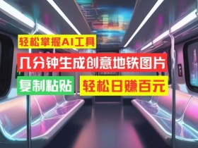 轻松掌握AI工具，几分钟生成创意地铁图片，复制粘贴，轻松日赚百元【揭秘】