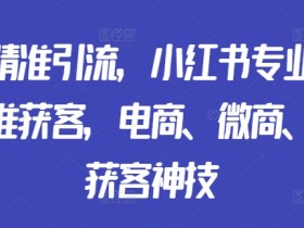 矩阵精准引流，小红书专业号矩阵精准获客，电商、微商、门店获客神技