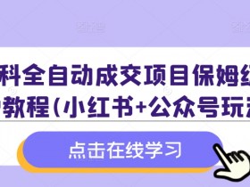 学科全自动成交项目保姆级SOP教程(小红书+公众号玩法)含资料