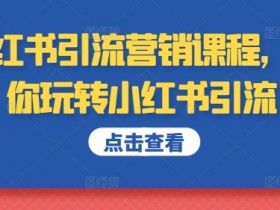 小红书引流营销课程，教你玩转小红书引流