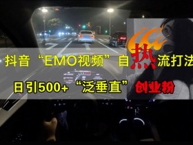 抖音EMO视频自热打法，日引500+“泛垂直”创业粉