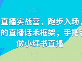 小红书直播实战营，跑步入场，打造专属你的直播话术框架，手把手教你做小红书直播