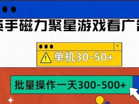 筷手磁力聚星4.0实操玩法，单机30-50+可批量放大【揭秘】