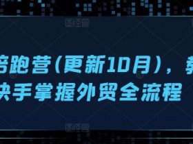 外贸陪跑营(更新10月)，教你快手掌握外贸全流程