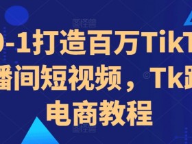 从0-1打造百万TikTok直播间短视频，Tk跨境电商教程