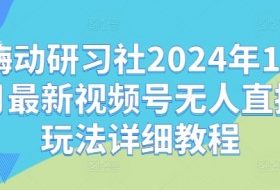 嗨动研习社2024年10月最新视频号无人直播玩法详细教程