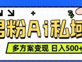 男粉项目，Ai图片转视频，多种方式变现，日入500+