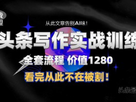 11月最新头条1280付费课程，手把手教你日入300+  教你写一篇没有“AI味的文章”，附赠独家指令【揭秘】