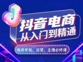 抖音电商从入门到精通，​从账号、流量、人货场、主播、店铺五个方面，全面解析抖音电商核心逻辑