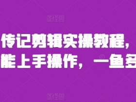 人物传记剪辑实操教程，小白也能上手操作，一鱼多吃
