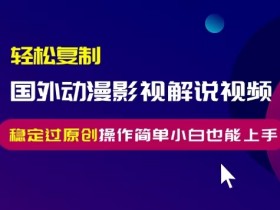 轻松复制国外动漫影视解说视频，无脑搬运稳定过原创，操作简单小白也能上手【揭秘】