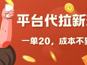 平台代拉新玩法，一单20，成本不到2快【揭秘】