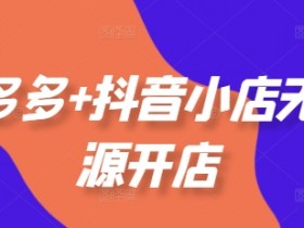 拼多多+抖音小店无货源开店，包括：选品、运营、基础、付费推广、爆款案例等(更新11月)