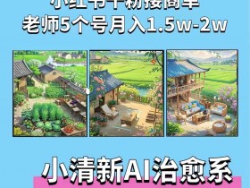 夏小荷·小清新短视频，小清新治愈系AI插画，老师小红书5个号接广告月入2w+
