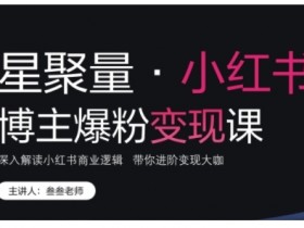 小红书博主爆粉变现课，深入解读小红书商业逻辑，带你进阶变现大咖