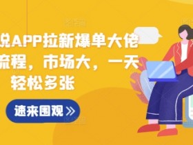 蛋花小说APP拉新爆单大佬实操全流程，市场大，一天轻松多张