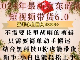最新京东蓝海短视频带货6.0.不需要花里胡哨的剪辑只需要简单动手搬运结合黑科技0粉也能带货【揭秘】