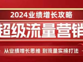2024超级流量营销，2024业绩增长攻略，从业绩增长思维到流量实操打法