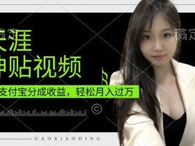 支付宝分成计划，天涯神贴视频，轻松月入过W，操作简单，适合宝妈，上班族【揭秘】