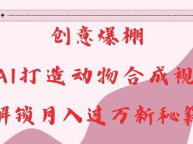 创意爆棚，用AI打造动物合成视频，解锁月入过W新秘籍【揭秘】