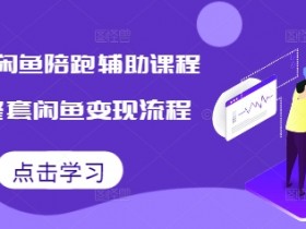 2024闲鱼陪跑辅助课程，教你整套闲鱼变现流程